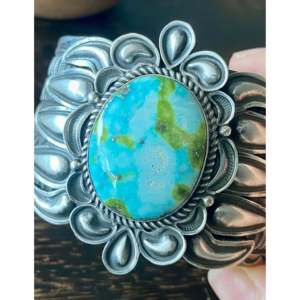 Alex Sanchez Sonoran Mountain Turquoise & Sterling <b>Silver</b> Fashion <b>Cuff</b> <b>Bracelet</b> - Product Image 4
