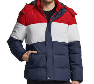 Manteau à capuche d'hiver en nylon pour hommes, chaud et léger, avec logo personnalisé, vestes à capuche en duvet de bulles - Product Image 3