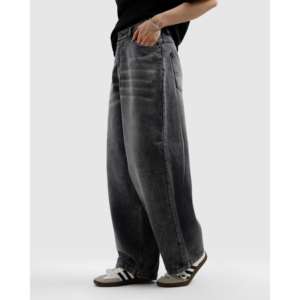 Vaqueros holgados vintage de corte ancho con pierna acampanada, estilo streetwear de cintura alta, tela vaquera con cristales de colores para invierno - Product Image 2