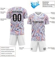 Ensemble d'uniformes de football personnalisables - 100% coton, manches courtes, séchage rapide, unisexe, adulte, toutes saisons