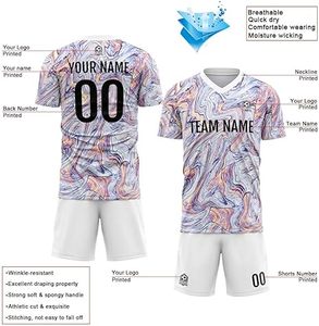 Conjunto de Uniforme de Fútbol Personalizable - 100% Algodón, Manga Corta, Secado Rápido, Unisex, Adulto, Todas las Temporadas - Product Image 4