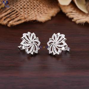 Labstone Glamorous Diamond Pendant & Earring Set 1.324TDW Corte redondo Oro blanco Color DE LA EF-VS con cadena - Product Image 6