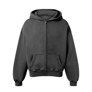 Sudadera con capucha personalizada de 100% algodón para hombre, diseño térmico cálido de invierno de alta calidad con cremallera, informal, estilo sólido, cuello con capucha, liso y personalizado - Product Image 1