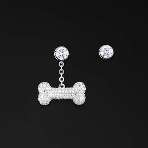 Boucles d'oreilles créoles minimalistes et élégantes en argent sterling avec diamants de laboratoire - Bijoux pour cadeaux et soirées - Product Image 2