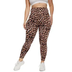 Letra Leopardo Imprimir Calças Leggings para As Mulheres casuais Calças Leggings Fitness Push Up Work Out Stretch Satin Skin Leggings