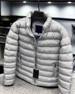 Chaqueta Acolchada con Capucha y Cuello Alto de Lona con Logotipo Personalizado y Color Personalizado para Hombre, Talla Grande, Nueva Llegada de Invierno - Product Image 5