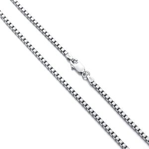 TopGems Collar de cadena de caja cuadrada de Plata de Ley 925 para hombres y mujeres Hermoso fuerte y seguro - Product Image 1