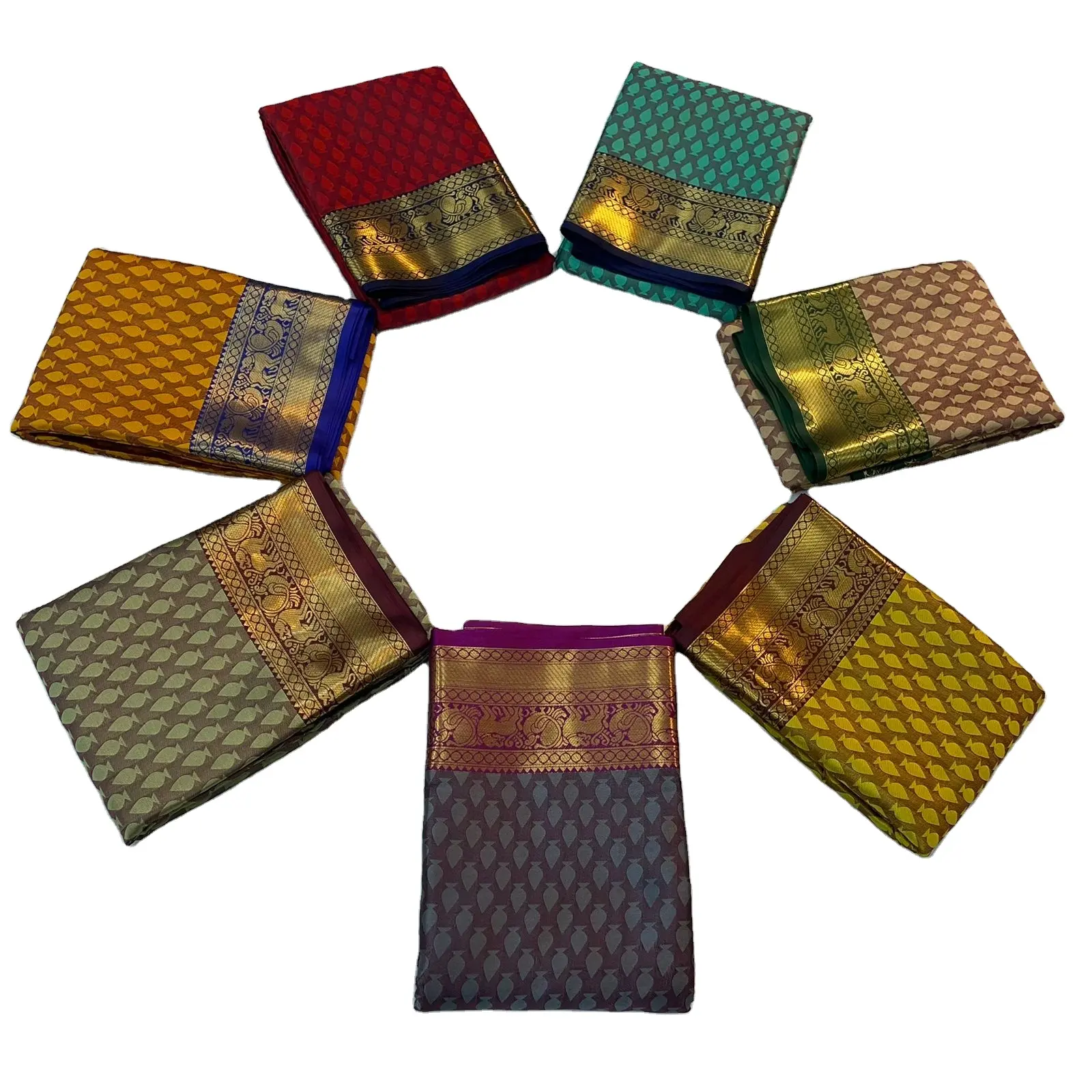 Nova variedade exclusiva de saree de seda khan, seda de khan puro com linda fronteira de ouro zari com fornecedores de autodesign