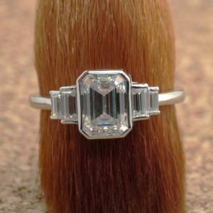 Brillant captivant laboratoire cultivé bague en diamant 925 argent taille émeraude VVS2 IGI certifié exquis bijoux de fiançailles pour les femmes - Product Image 5