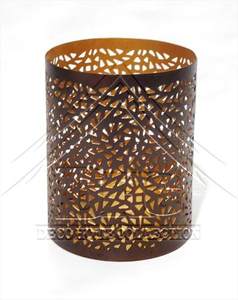 Lanterne à bougie en métal à découpes géométriques ornées, motif romantique, dorée, pour événements festifs, fêtes et hôtels - Product Image 6