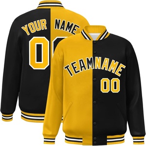 Chaqueta Universitaria de Béisbol Personalizada, Estilo Bomber, con Parches, Botones Largos, Colores en Contraste, Cuerpo de Satén, Bordado con Nombre, Número y Logotipo del Equipo - Product Image 1