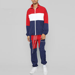 Vêtements de sport pour hommes, survêtement coupe-vent uni avec poches, léger, 100% coton, survêtements pour hommes - Product Image 1
