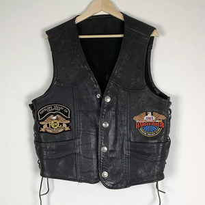 Chaleco de cuero transpirable impermeable informal de talla grande para hombre, nueva moda, prendas de vestir exteriores con diseño personalizable - Product Image 1