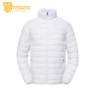 Veste matelassée en satin personnalisée pour hommes Manteau d'hiver rembourré à bulles imperméable avec fermeture à glissière Vêtements d'extérieur de courte longueur - Product Image 1