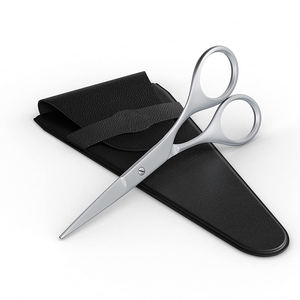Wholesale Razor Edge <b>Beard</b> and Moustache <b>Scissors</b> 5" Salon <b>Scissors</b> German Stainless Steel With Pu Leather Pouch - Product Image 1