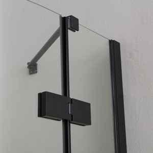 Black Lion 90x90 Semicircular <b>Shower</b> <b>Door</b> Enclosure with <b>Hinged</b> Opening - Product Image 4