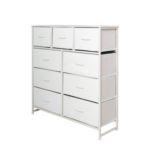 Commode Hua Cheng à 9 tiroirs en tissu, MDF et acier inoxydable, meuble de rangement moderne autoportant pour chambre à coucher - Product Image 3