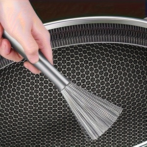 Eco-Friendly Stainless Steel Scrubber Kitchen Cleaning Brush <strong>Long</strong> <strong>Handle</strong> Multipurpose Sink Countertop <strong>Sponges</strong> Scouring Pads - Product Image 1