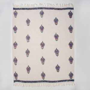 Couverture décorative florale tissée à la main, imprimée au bloc, moderne, écologique, rafraîchissante, hypoallergénique et douce pour la peau, pour toutes les saisons, vente en gros - Product Image 1