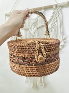 Bolsa de mimbre superventas al por mayor con asa de bambú nuevo diseño 2024 - Product Image 2