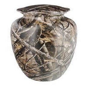 Woodland Camouflage Enamel Finished Classic Designer Handmade Tabletop Decorative Memorial <b>Keepsake</b> <b>Ashes</b> Cremation Urns & Pots - Product Image 1