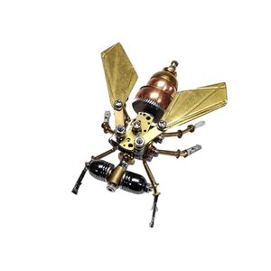 Kits de modèles métalliques <span class=keywords><strong>3D</strong></span> Steampunk, assemblage <span class=keywords><strong>mécanique</strong></span> électrique, jouet de bricolage, <span class=keywords><strong>puzzle</strong></span> pour enfants, 51 à 100 pièces, insecte, mouchette en laiton - Product Image 1