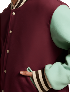 La última chaqueta Varsity de lana con estilo para hombres, tipo de cierre, bolsillos con botones, chaqueta Varsity Bomber de béisbol universitario Letterman para hombres - Product Image 4