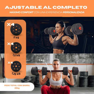 Moxiclinic Extenfit 20kg Có Thể Điều Chỉnh Quả Tạ Với 2-Trong-1 Thanh Thể Hình Và Cánh Tay Chức Năng 36Kg Trọng Độn Găng Tay - Product Image 3