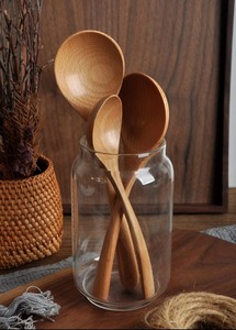 Cuchara Moderna Ecológica de Madera con Mango Largo y Acabado Espejo, Logotipo Personalizado de Tamaño Indio para Cocina, Mezclar/Agitar, Uso en Bodas - Product Image 3