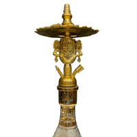 Chicha de luxe Farida en laiton massif égyptien finition miroir – Chicha de table artisanale haut de gamme en forme d'animal, exclusive et limitée