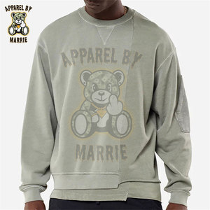 Sudadera de Algodón Grueso de Alta Calidad Personalizada para Hombre, Cuello Redondo, Marca Privada OEM, Ropa Urbana al por Mayor - Product Image 1