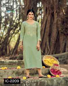 Kurtis fantaisie en rayonne ethnique avec broderie Costume de fête prêt-à-porter pour femme en grandes tailles disponibles divers modèles ethniques - Product Image 5