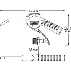 Pistolet à air comprimé Hazet 100 mm pour applications de pulvérisation - Product Image 2