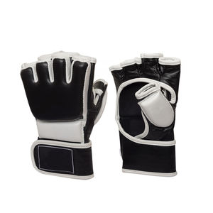 Gants MMA professionnels en cuir de haute qualité personnalisés avec fermeture à lacets évacuant l'humidité et pour gants de poignet Velcro - Product Image 1