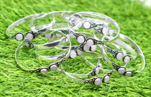 Women's Chunky Natural Assorted Crystal Bangle Fashion <b>Bracelet</b> <b>Rose</b> <b>Quartz</b> Gemstone Handmade Copper Brass Jewelry Gift for - Product Image 3