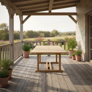 โต๊ะรับประทานอาหารขายดีที่สุด ทำจากไม้สักเก่าคุณภาพสูง ดีไซน์ทันสมัยมีสไตล์ - Product Image 3