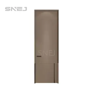 Porta de madeira SNEJ Porta de quarto à prova de som do hotel Porta de madeira interior folheado de madeira MDF