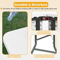 Großhandel 6ft Moderne Klapptische für Draußen, Rechteckige HDPE-Tischplatte für Partys, Essen, Vermietung, Picknick, Wohnzimmer
