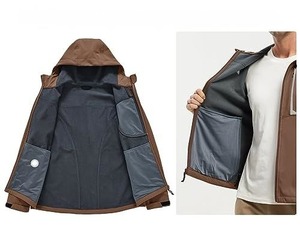 Customizable Softshell <b>Jacket</b> for <b>Winter</b> <b>Running</b> Stand Collar High Street Style Windproof and Logo Design Made in Pakistan - Product Image 3