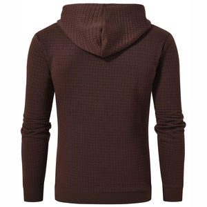 Sweat à capuche tendance 100 % coton molletonné pour homme avec cordon, logo personnalisé, broderie 3D, grandes tailles, uni, printemps - Product Image 2