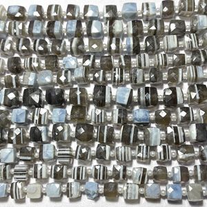 Cuentas con forma de caja facetada de ópalo azul, piedra preciosa cuadrada calibrada de 7-8MM para la fabricación de joyas - Product Image 4