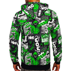 Sudadera con Capucha Extra Grande de Felpa de 360 g/m² para Hombre, Mezcla de Algodón, Lavada al Ácido, con Estampado por Sublimación, para Invierno - Product Image 5