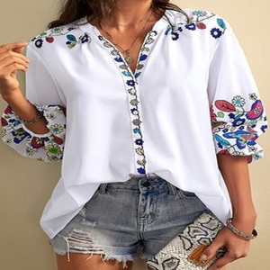 Vestido corto con tirantes finos y cuello en V para mujer, túnica bordada con cuentas, ropa informal para fiesta - Product Image 5