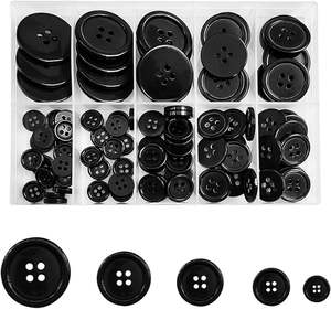 Botones de costura de cuerno de búfalo con reverso plano de 4 agujeros marrones personalizados, decoración de cuentas, bolsas de ropa, logotipo lavable pulido a la moda - Product Image 2