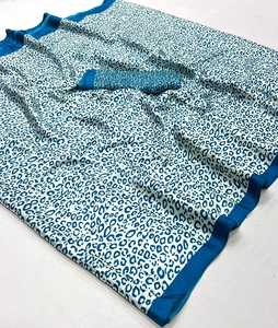 Vêtements de créateur pour femmes de haute qualité, imprimés traditionnels-modernes contemporains sur satin doux, crêpe de soie pour les fêtes de mariage - Product Image 2