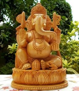 "Éléphant en bois fait à la main sculpture traditionnelle artisanale en bois artisanat statue Artisan éléphant Figurine maison - Product Image 3