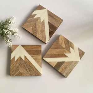 Sous-verres de table modernes en résine et bois, forme carrée royale, faits à la main, écologiques, réutilisables, de haute qualité, tapis et coussinets - Product Image 4