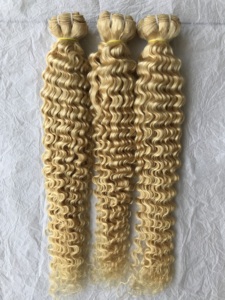 Extensiones de cabello humano peruano sin procesar, 26 pulgadas, Rubio 613 rizado profundo de vendedores indios, venta al por mayor - Product Image 3