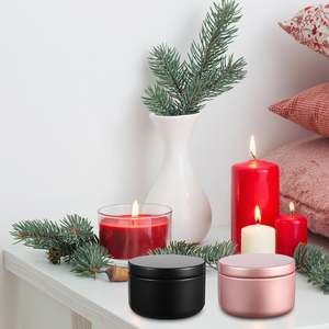 ขวดโหลเทียนเคลือบผงพร้อมฝาปิดสำหรับทำเทียนขี้ผึ้งเหมาะสำหรับตกแต่งบ้านและโรงแรมสำนักงาน - Product Image 5