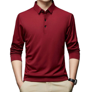Polos de manga larga para hombre de primavera y otoño, 100% de algodón de alta calidad, diseño personalizado con nuevo logotipo, camiseta Polo al por mayor - Product Image 1